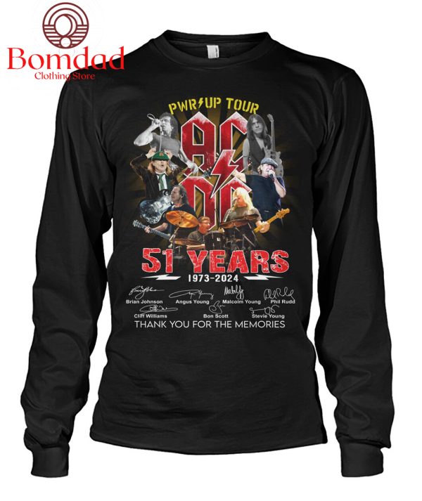 Pwr Up Tour ACDC 51 Years 1973-2024 The Memories T-Shirt