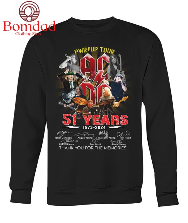 Pwr Up Tour ACDC 51 Years 1973-2024 The Memories T-Shirt