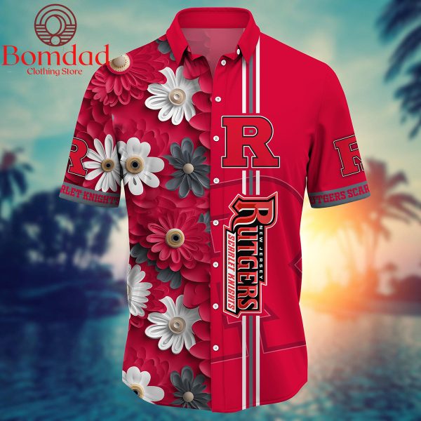 Rutgers Scarlet Knights Fan Flower Hawaii Shirts