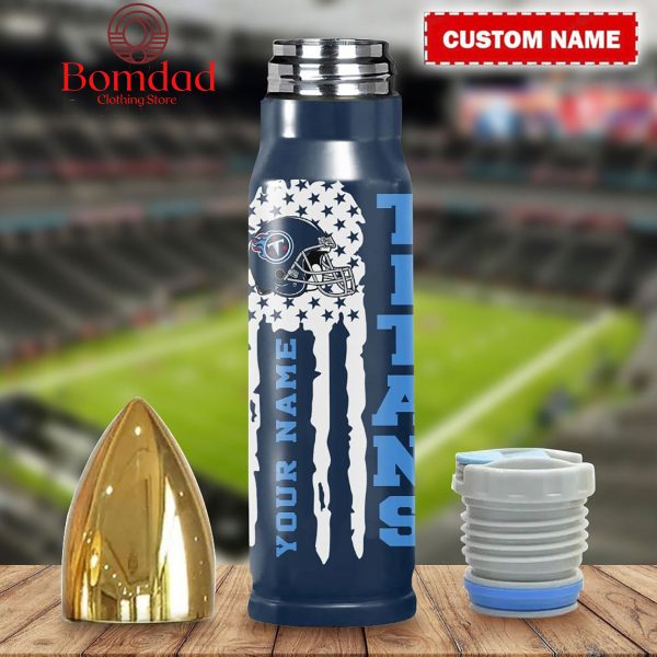 Tennessee Titans American Flag Personalized Steel Bullet Tumbler