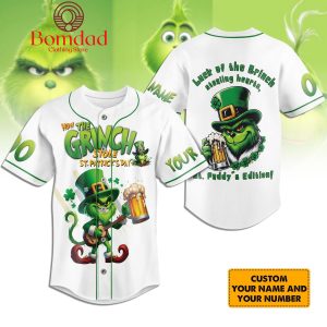 The Grinch Luck St. Patrick’s Day Personalized Baseball Jersey