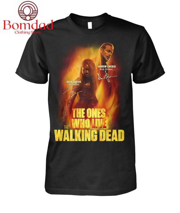 The Walking Dead The Ones Who Lives Michonne Grimes  Rick Grimes T -hirt
