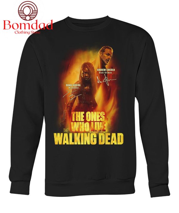 The Walking Dead The Ones Who Lives Michonne Grimes  Rick Grimes T -hirt