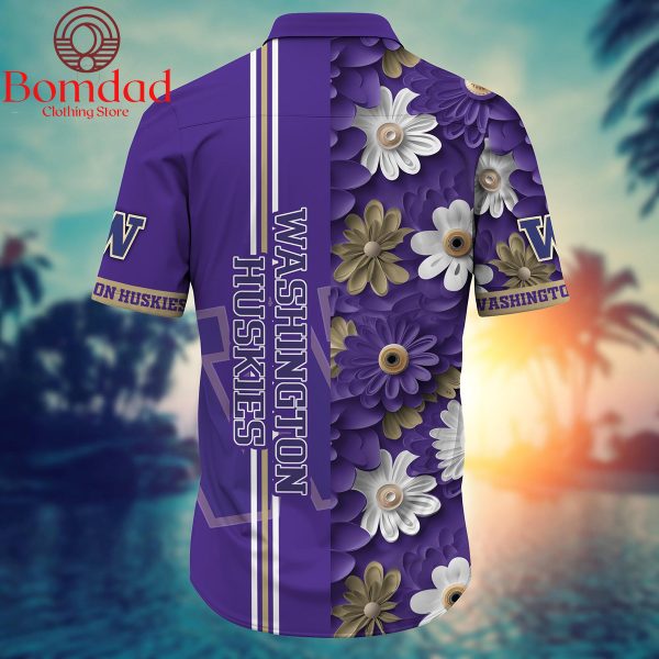 Washington Huskies Fan Flower Hawaii Shirts
