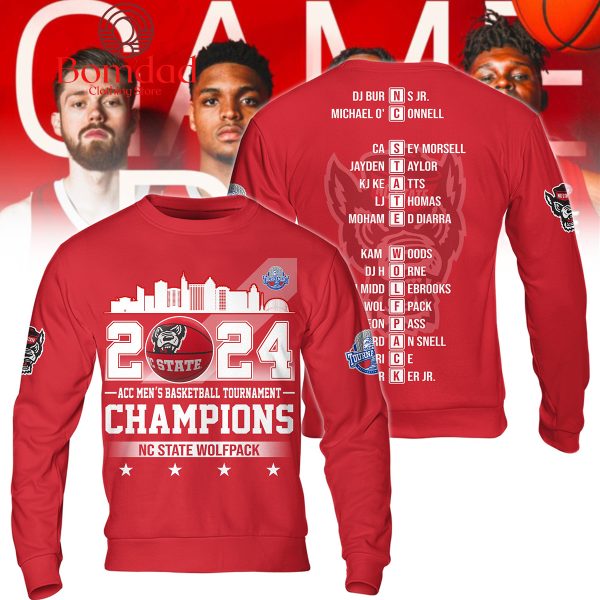 2024 NC State Wolfpack Champions ACC Men’s Basketball Red Hoodie Shirts