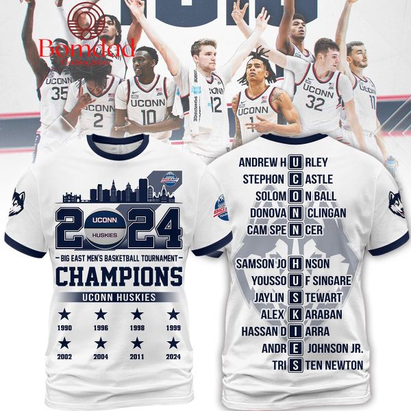 2024 Uconn Huskies Champions Big East City Horizon Hoodie Shirts White Version