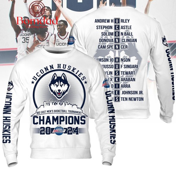 2024 Uconn Huskies Champions Big East Hoodie Shirts White Version