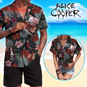 Alice Cooper Palm Tree Coconut Monstera Hibiscus Hawaiian Shirts