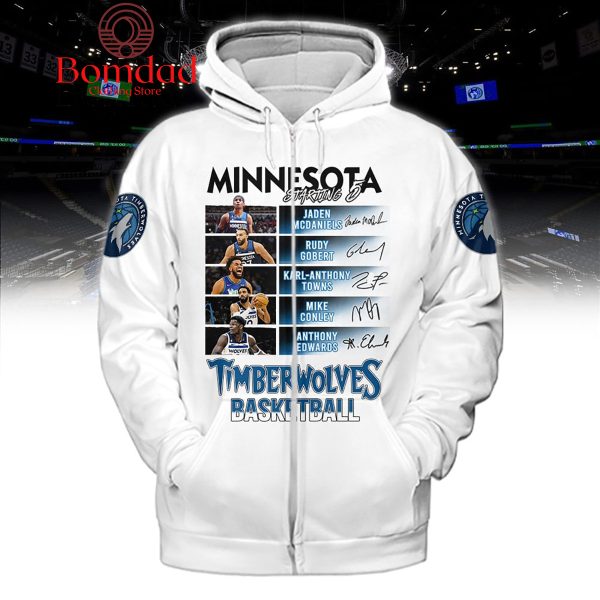 All Stars Minnesota Timberwolves Starting 6 Basketball White Design Hoodie Shirts