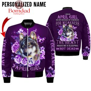 April Girl Never Mistake My Kindness For Weakness Personalized Baseball Jacket Purple
