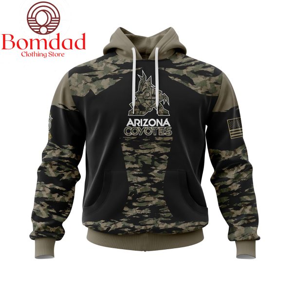 Arizona Coyotes Honors Veterans And Military Personalized Hoodie Shirts