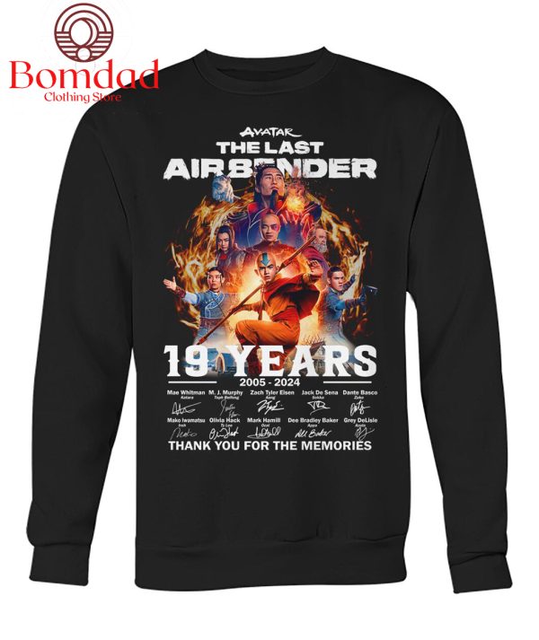 Avatar The Last Airbender 19 Years Of The Memories 2005-2024  T-Shirt