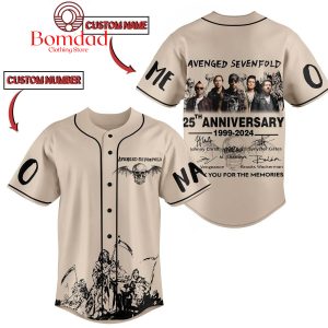 Avenged Sevenfold 25th Anniversary Thank You Personalized Baseball Jersey