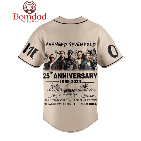 Avenged Sevenfold 25th Anniversary Thank You Personalized Baseball Jersey