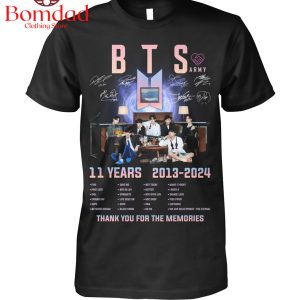 BTS Army 11 Years 2013 2024 Memories T Shirt