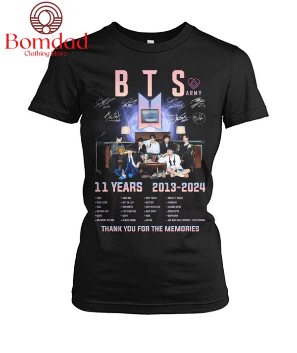BTS Army 11 Years 2013 2024 Memories T Shirt