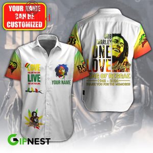 Bob Marley One Love King Of Reggae 1945 2024 Memories Hawaiian Shirt