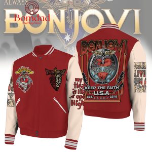 Bon Jovi Keep The Faith U.S.A New Jersey Baseball Jacket