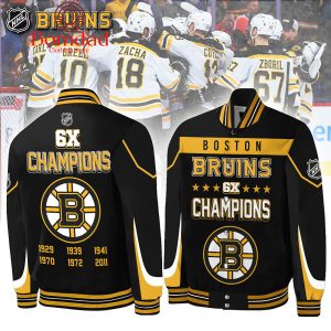 Boston Bruins 6 Times Champions Fan Baseball Jacket