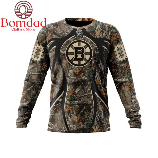 Boston Bruins Hunting Realtree Camo Personalized Hoodie Shirts
