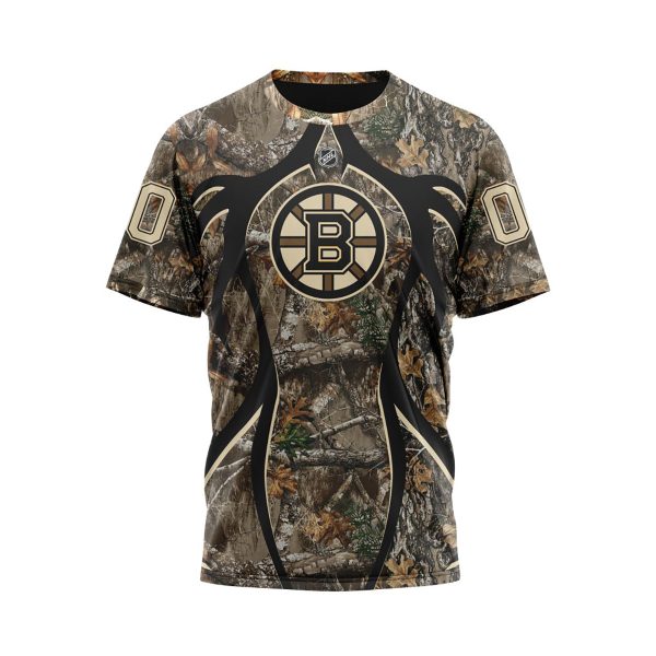 Boston Bruins Hunting Realtree Camo Personalized Hoodie Shirts