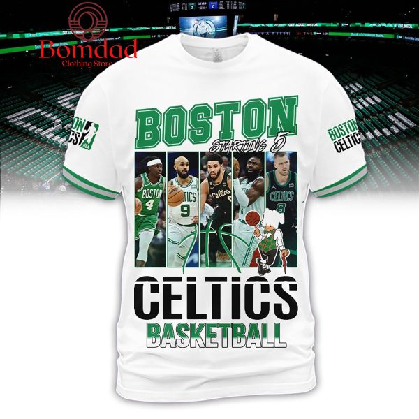 Boston Celtics Starting 6 Basketball White Design Hoodie Shirts