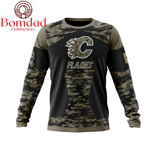 Calgary Flames Honors Veterans And Military Personalized Hoodie Shirts