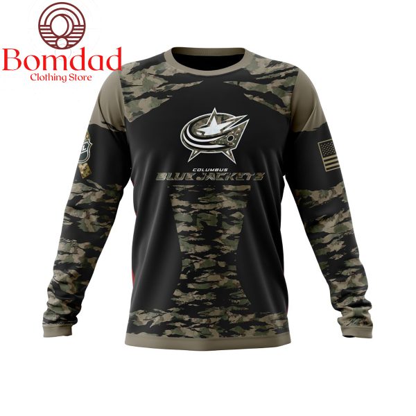 Columbus Blue Jackets Honors Veterans And Military Personalized Hoodie Shirts