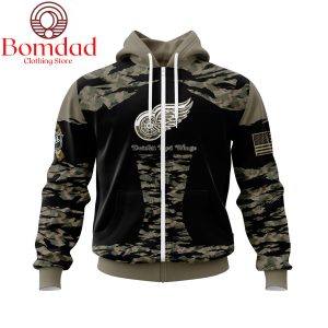 Detroit Red Wings Honors Veterans And Military Personalized Hoodie Shirts