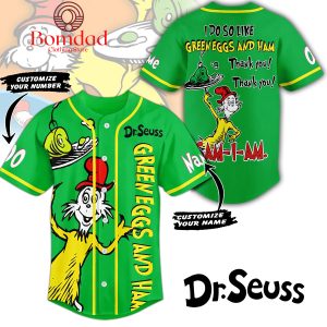 Dr. Seuss I Do So Like Green Eggs And Ham Personalized Baseball Jersey