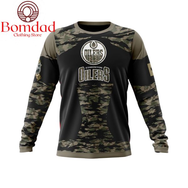 Edmonton Oilers Honors Veterans And Military Personalized Hoodie Shirts