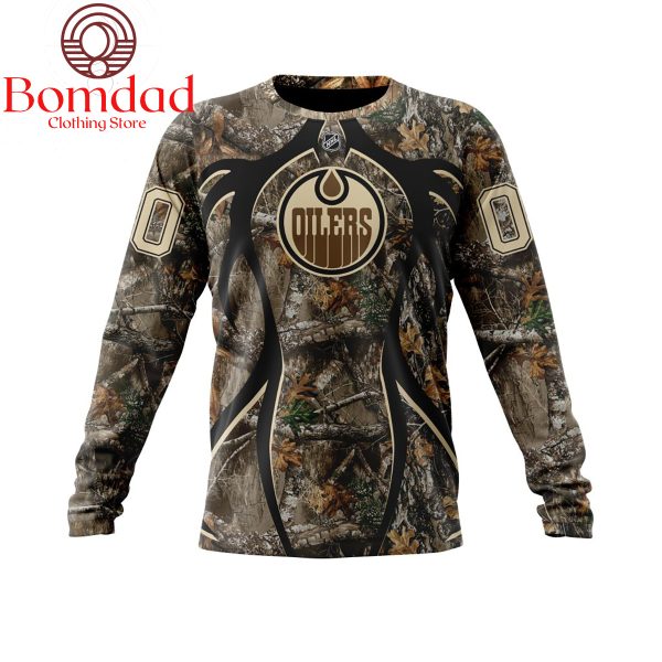 Edmonton Oilers Hunting Realtree Camo Personalized Hoodie Shirts