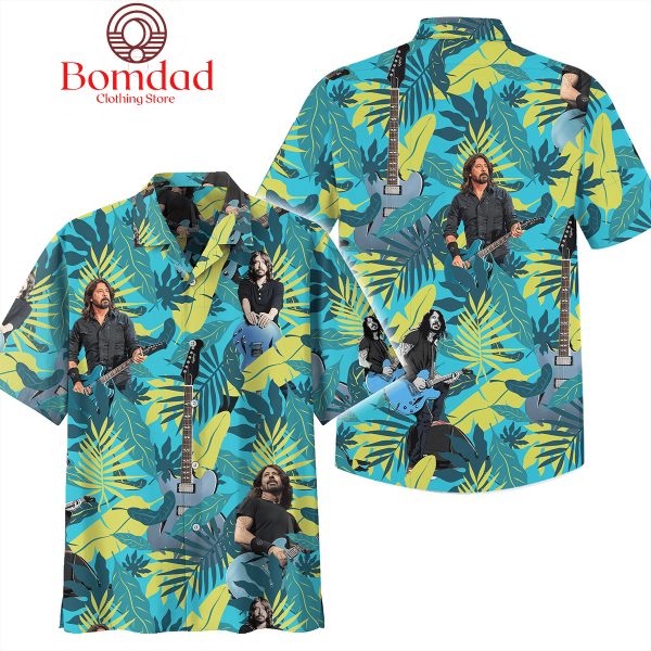 Foo Fighters Palm Tree Coconut Monstera Hibiscus Hawaiian Shirts