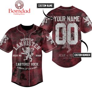 Game Of Thrones House Lannister Hear Me Roar Personalized Baseball Jersey