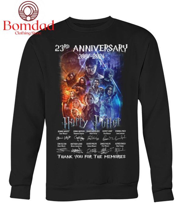 Harry Potter 23rd Anniversary 2001-2024 Thank You For The Memories T-Shirt