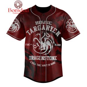 House Of Dragon Targaryen Fire And Blood Personalized Baseball Jersey