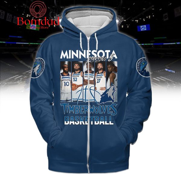 Minnesota Timberwolves Starting 6 Basketball Hoodie Shirts Blue Version