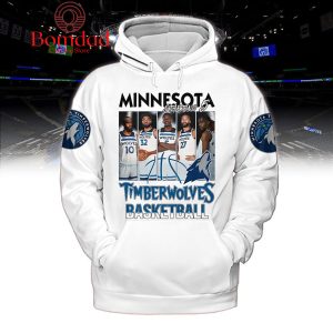 Minnesota Timberwolves Starting 6 Basketball White Design Hoodie Shirts