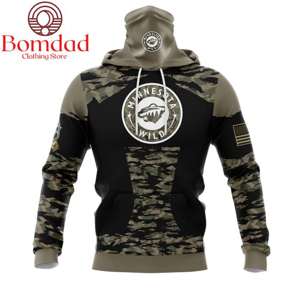 Minnesota Wild Honors Veterans And Military Personalized Hoodie Shirts