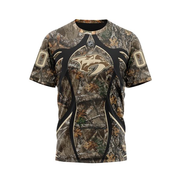 Nashville Predators Hunting Realtree Camo Personalized Hoodie Shirts