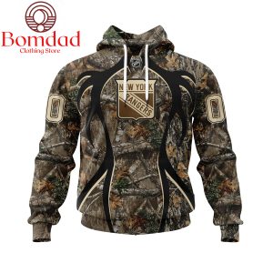 New York Rangers Hunting Realtree Camo Personalized Hoodie Shirts