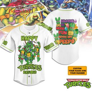 Ninja Turtles Easter Is More Fun With My Peeps Personalized Baseball Jersey