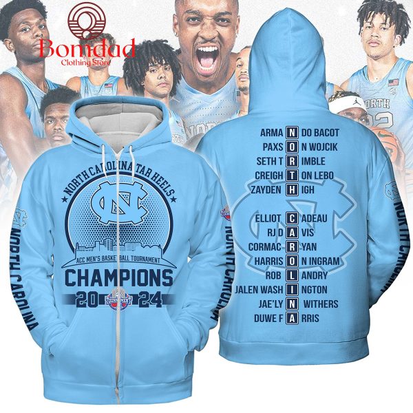 North Carolina Tar Heels 2024 ACC Champions Blue Design Hoodie Shirts