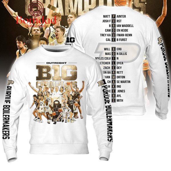 Outright Big Ten Champions 2024 Purdue Boilermakers White Design Hoodie T Shirt