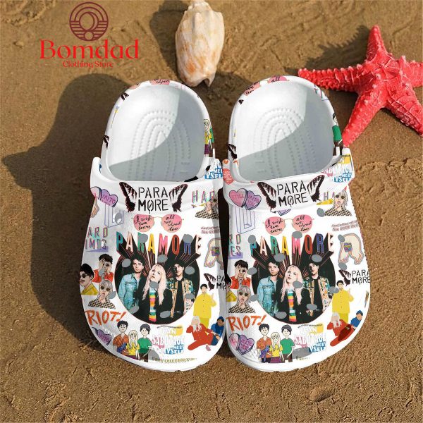 Paramore I Wish We Were All Rose Colored Fan Crocs Clogs White Version