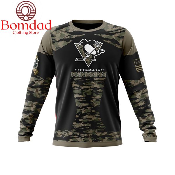 Pittsburgh Penguins Honors Veterans And Military Personalized Hoodie Shirts