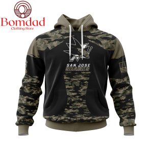 San Jose Sharks Honors Veterans And Military Personalized Hoodie Shirts