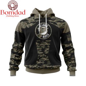 St. Louis Blues Honors Veterans And Military Personalized Hoodie Shirts