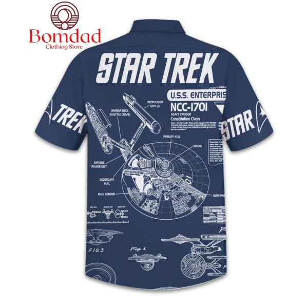 Star Trek USS Enterprise NCC 1701 Blue Version Hawaiian Shirts
