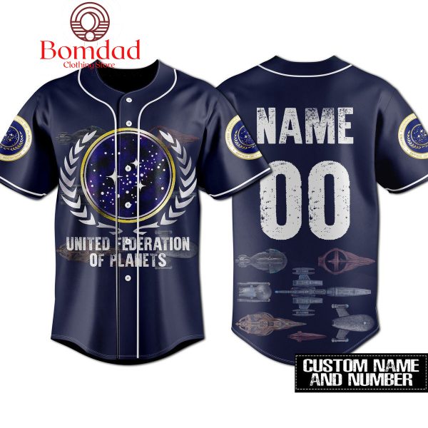 Star Trek United Federation Of Planets Personalized Baseball Jersey Navy Version